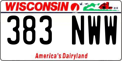 WI license plate 383NWW
