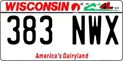 WI license plate 383NWX