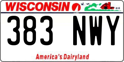 WI license plate 383NWY