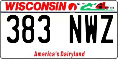 WI license plate 383NWZ