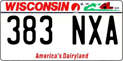 WI license plate 383NXA