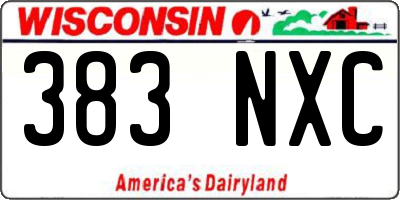 WI license plate 383NXC