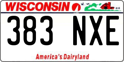 WI license plate 383NXE