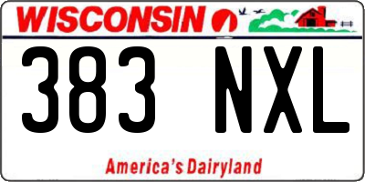 WI license plate 383NXL