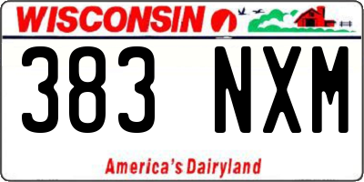 WI license plate 383NXM