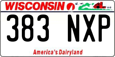 WI license plate 383NXP