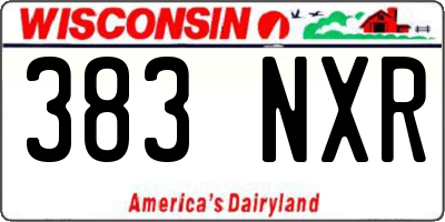WI license plate 383NXR
