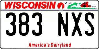 WI license plate 383NXS