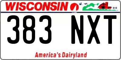 WI license plate 383NXT