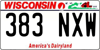 WI license plate 383NXW