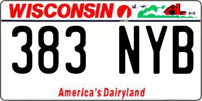 WI license plate 383NYB