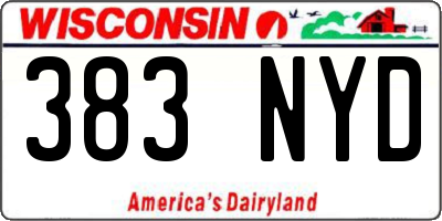 WI license plate 383NYD