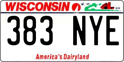 WI license plate 383NYE