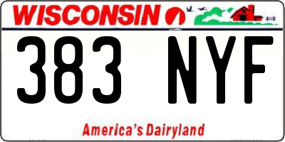 WI license plate 383NYF