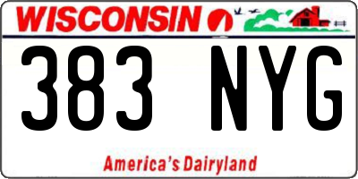 WI license plate 383NYG