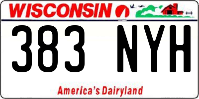 WI license plate 383NYH