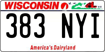 WI license plate 383NYI