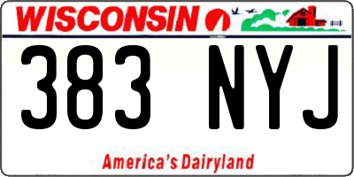 WI license plate 383NYJ