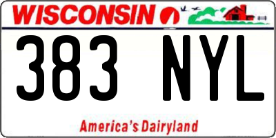 WI license plate 383NYL