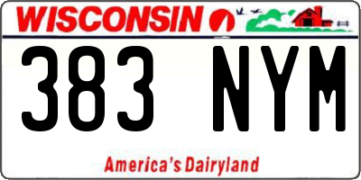 WI license plate 383NYM