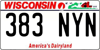 WI license plate 383NYN