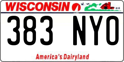 WI license plate 383NYO