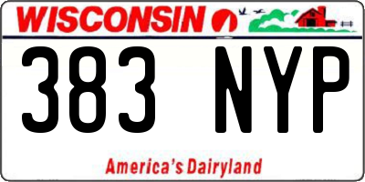 WI license plate 383NYP