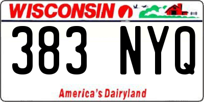 WI license plate 383NYQ