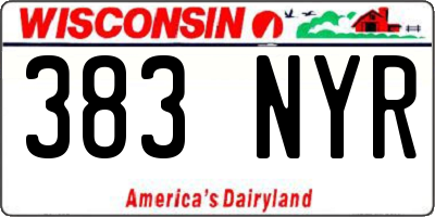 WI license plate 383NYR
