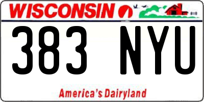 WI license plate 383NYU