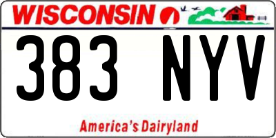 WI license plate 383NYV