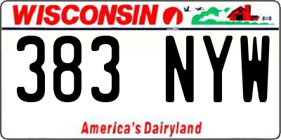 WI license plate 383NYW