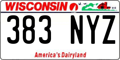 WI license plate 383NYZ