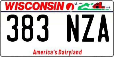 WI license plate 383NZA
