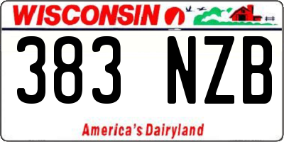 WI license plate 383NZB