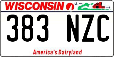 WI license plate 383NZC
