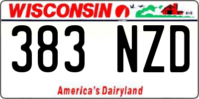 WI license plate 383NZD