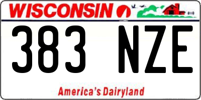 WI license plate 383NZE