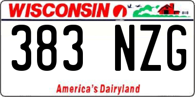 WI license plate 383NZG