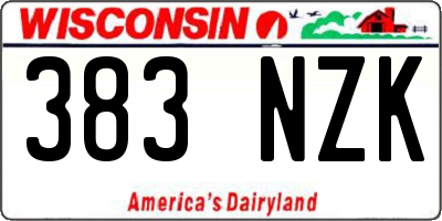 WI license plate 383NZK