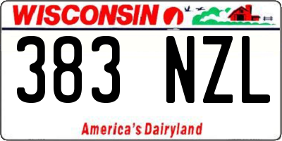 WI license plate 383NZL