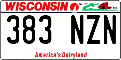 WI license plate 383NZN