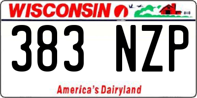 WI license plate 383NZP