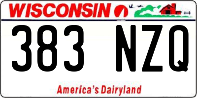 WI license plate 383NZQ