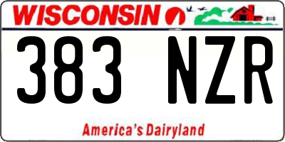 WI license plate 383NZR
