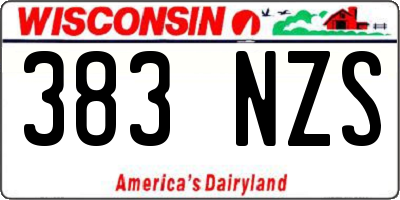 WI license plate 383NZS