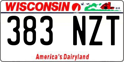 WI license plate 383NZT