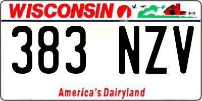 WI license plate 383NZV