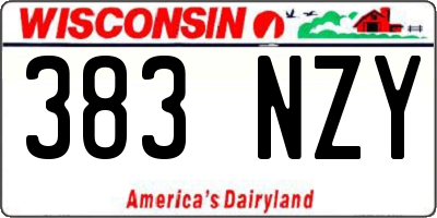 WI license plate 383NZY