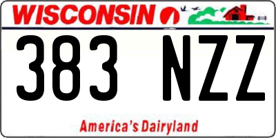 WI license plate 383NZZ